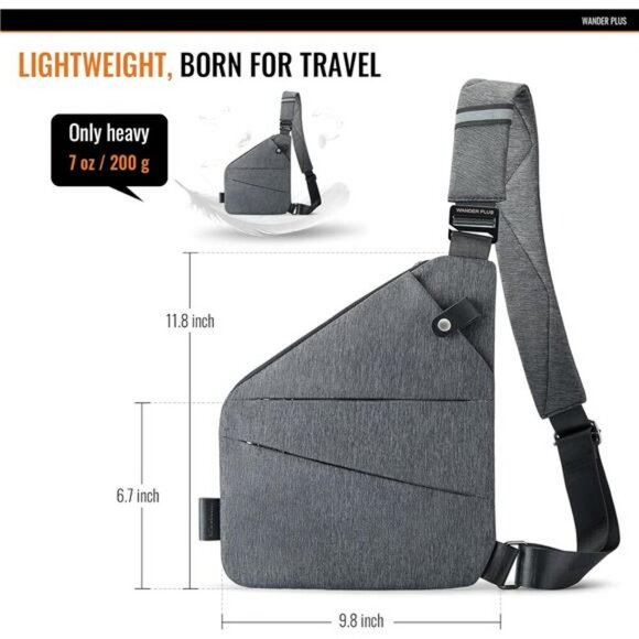 Wander Plus Anti Theft Crossbody Bag Waterproof Travel Shoulder Bag for Women - Picture 5 of 8